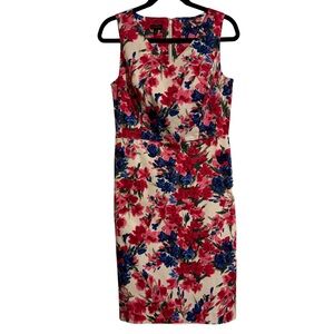 Talbots Floral Sleeveless & Stretchy Lined Sheath Dress - Size 6